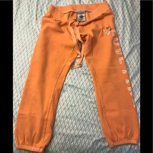 PINK Sweatpants - Like New - Sz. Small- Orange/Wht